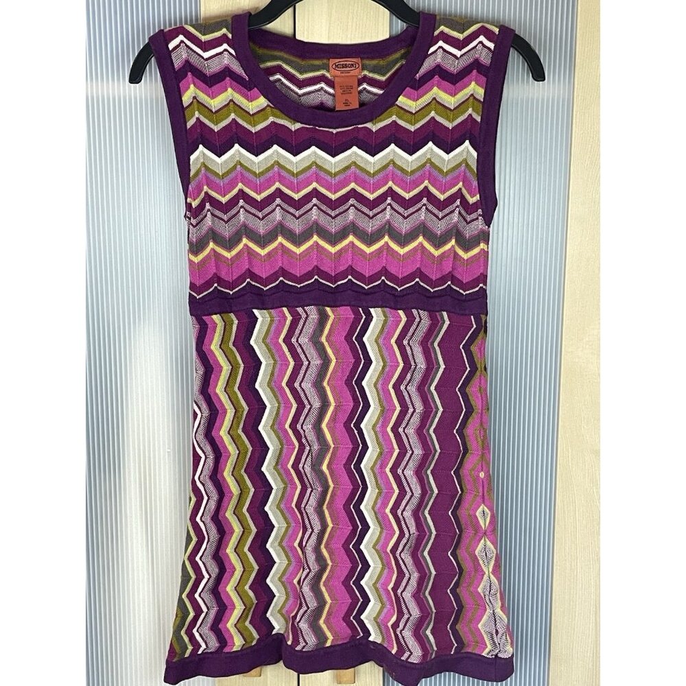 Missoni For Target Dress Girls Youth Teen XL Black Pink Striped Casual‎ Party